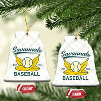 Retro Savannah Baseball Est. 2016 Ceramic Ornament Funny Banana and Ball Vintage Sports - Wonder Print Shop