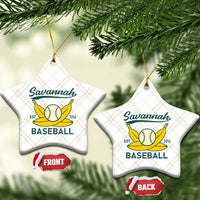 Retro Savannah Baseball Est. 2016 Ceramic Ornament Funny Banana and Ball Vintage Sports - Wonder Print Shop