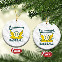 Retro Savannah Baseball Est. 2016 Ceramic Ornament Funny Banana and Ball Vintage Sports - Wonder Print Shop