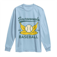 Retro Savannah Baseball Est. 2016 Long Sleeve Shirt Funny Banana and Ball Vintage Sports - Wonder Print Shop