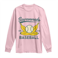 Retro Savannah Baseball Est. 2016 Long Sleeve Shirt Funny Banana and Ball Vintage Sports - Wonder Print Shop