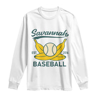 Retro Savannah Baseball Est. 2016 Long Sleeve Shirt Funny Banana and Ball Vintage Sports - Wonder Print Shop