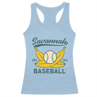 Retro Savannah Baseball Est. 2016 Racerback Tank Top Funny Banana and Ball Vintage Sports - Wonder Print Shop
