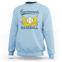 Retro Savannah Baseball Est. 2016 Sweatshirt Funny Banana and Ball Vintage Sports - Wonder Print Shop