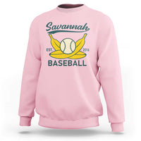 Retro Savannah Baseball Est. 2016 Sweatshirt Funny Banana and Ball Vintage Sports - Wonder Print Shop