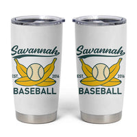 Retro Savannah Baseball Est. 2016 Tumbler Cup Funny Banana and Ball Vintage Sports - Wonder Print Shop