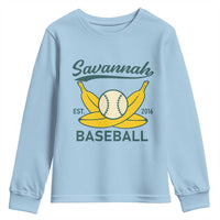 Retro Savannah Baseball Est. 2016 Youth Sweatshirt Funny Banana and Ball Vintage Sports - Wonder Print Shop