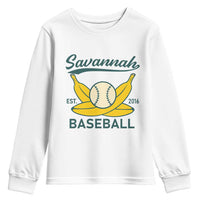 Retro Savannah Baseball Est. 2016 Youth Sweatshirt Funny Banana and Ball Vintage Sports - Wonder Print Shop