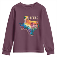 Texas Floral Boho Youth Sweatshirt For the Love of the Texas Hill Country Southern Pride - Wonder Print Shop