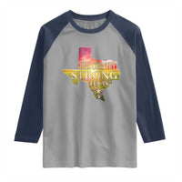 Hill Country Strong Texas Raglan Shirt Sunset Bluebonnet Resilience - Wonder Print Shop