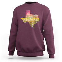 Hill Country Strong Texas Sweatshirt Sunset Bluebonnet Resilience - Wonder Print Shop