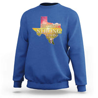 Hill Country Strong Texas Sweatshirt Sunset Bluebonnet Resilience - Wonder Print Shop