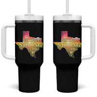 Hill Country Strong Texas Tumbler With Handle Sunset Bluebonnet Resilience - Wonder Print Shop
