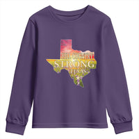 Hill Country Strong Texas Youth Sweatshirt Sunset Bluebonnet Resilience - Wonder Print Shop