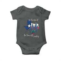 For the Love of the Texas Hill Country Baby Onesie Bluebonnet Floral Patriotic Flag - Wonder Print Shop