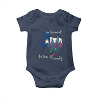 For the Love of the Texas Hill Country Baby Onesie Bluebonnet Floral Patriotic Flag - Wonder Print Shop