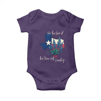 For the Love of the Texas Hill Country Baby Onesie Bluebonnet Floral Patriotic Flag - Wonder Print Shop