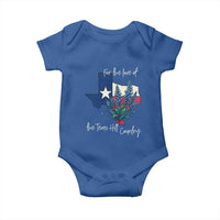 For the Love of the Texas Hill Country Baby Onesie Bluebonnet Floral Patriotic Flag - Wonder Print Shop