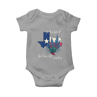 For the Love of the Texas Hill Country Baby Onesie Bluebonnet Floral Patriotic Flag - Wonder Print Shop