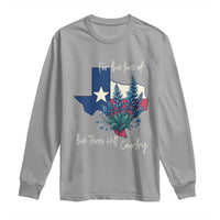 For the Love of the Texas Hill Country Long Sleeve Shirt Bluebonnet Floral Patriotic Flag - Wonder Print Shop