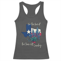 For the Love of the Texas Hill Country Racerback Tank Top Bluebonnet Floral Patriotic Flag - Wonder Print Shop