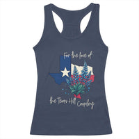For the Love of the Texas Hill Country Racerback Tank Top Bluebonnet Floral Patriotic Flag - Wonder Print Shop