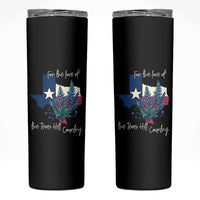 For the Love of the Texas Hill Country Skinny Tumbler Bluebonnet Floral Patriotic Flag - Wonder Print Shop