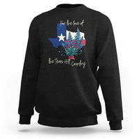 For the Love of the Texas Hill Country Sweatshirt Bluebonnet Floral Patriotic Flag - Wonder Print Shop