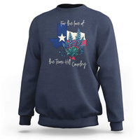 For the Love of the Texas Hill Country Sweatshirt Bluebonnet Floral Patriotic Flag - Wonder Print Shop