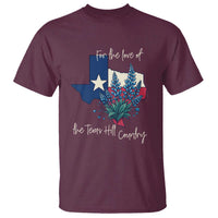 For the Love of the Texas Hill Country T Shirt Bluebonnet Floral Patriotic Flag - Wonder Print Shop