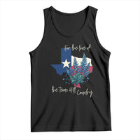 For the Love of the Texas Hill Country Tank Top Bluebonnet Floral Patriotic Flag - Wonder Print Shop