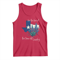 For the Love of the Texas Hill Country Tank Top Bluebonnet Floral Patriotic Flag - Wonder Print Shop