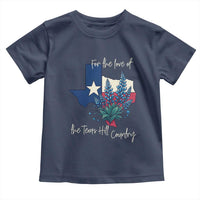 For the Love of the Texas Hill Country Toddler T Shirt Bluebonnet Floral Patriotic Flag - Wonder Print Shop