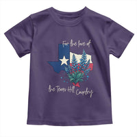 For the Love of the Texas Hill Country Toddler T Shirt Bluebonnet Floral Patriotic Flag - Wonder Print Shop