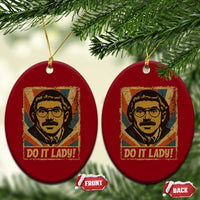 Funny Do It Lady Vintage Ceramic Ornament Retro 70s Mustache Guy Meme Parody - Wonder Print Shop