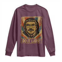Funny Do It Lady Vintage Long Sleeve Shirt Retro 70s Mustache Guy Meme Parody - Wonder Print Shop