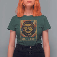 Funny Do It Lady Vintage T Shirt For Women Retro 70s Mustache Guy Meme Parody - Wonder Print Shop
