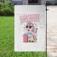 Funny Girls Trip Unicorn Garden Flag Bags Packed Flaps Waxed No Turning Back Bikini Vacation Bachelorette - Wonder Print Shop