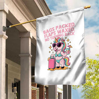Funny Girls Trip Unicorn Garden Flag Bags Packed Flaps Waxed No Turning Back Bikini Vacation Bachelorette - Wonder Print Shop