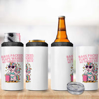 Funny Girls Trip Unicorn 4 in 1 Can Cooler Tumbler Bags Packed Flaps Waxed No Turning Back Bikini Vacation Bachelorette - Wonder Print Shop