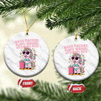 Funny Girls Trip Unicorn Ceramic Ornament Bags Packed Flaps Waxed No Turning Back Bikini Vacation Bachelorette - Wonder Print Shop