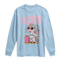 Funny Girls Trip Unicorn Long Sleeve Shirt Bags Packed Flaps Waxed No Turning Back Bikini Vacation Bachelorette - Wonder Print Shop