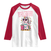 Funny Girls Trip Unicorn Raglan Shirt Bags Packed Flaps Waxed No Turning Back Bikini Vacation Bachelorette - Wonder Print Shop