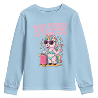 Funny Girls Trip Unicorn Youth Sweatshirt Bags Packed Flaps Waxed No Turning Back Bikini Vacation Bachelorette - Wonder Print Shop