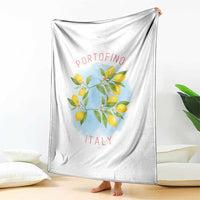 Portofino Italy Lemons Throw Blanket Vintage Coastal Europe Travel Summer Vibe Aesthetic - Wonder Print Shop