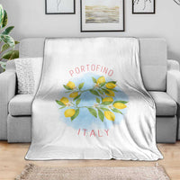 Portofino Italy Lemons Throw Blanket Vintage Coastal Europe Travel Summer Vibe Aesthetic - Wonder Print Shop