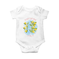 Portofino Italy Lemons Baby Onesie Vintage Coastal Europe Travel Summer Vibe Aesthetic - Wonder Print Shop