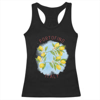 Portofino Italy Lemons Racerback Tank Top Vintage Coastal Europe Travel Summer Vibe Aesthetic - Wonder Print Shop
