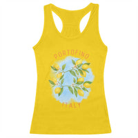 Portofino Italy Lemons Racerback Tank Top Vintage Coastal Europe Travel Summer Vibe Aesthetic - Wonder Print Shop