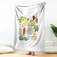 Italian Summer Scrapbook Throw Blanket Limoncello Seafood Coastal Italy La Dolce Vita TS02